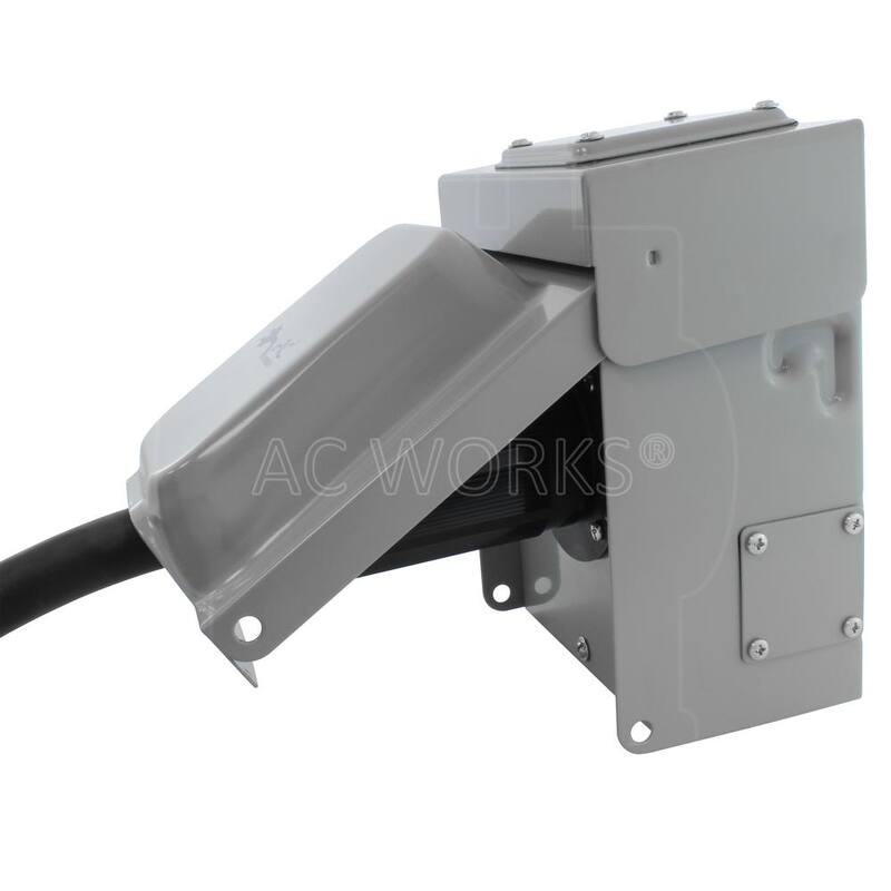 AC WORKS 10 ft. 6/4 SOOW 50 Amp NEMA 14-50P to CS6364 Generator Rubber Transfer Switch Power Cord - TE1450RU-010