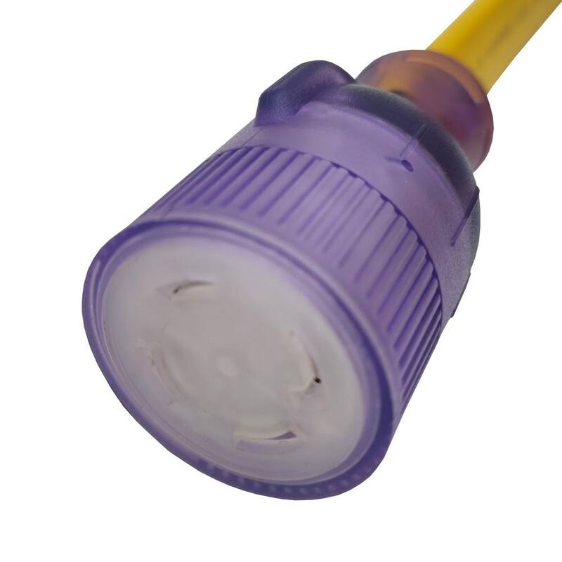 parkworld 50 ft. 10/4 30 Amp 125/240-Volt Locking L14-30 Generator Extension Cord with Lighted End(L14-30P to L14-30R), Yellow - 64354