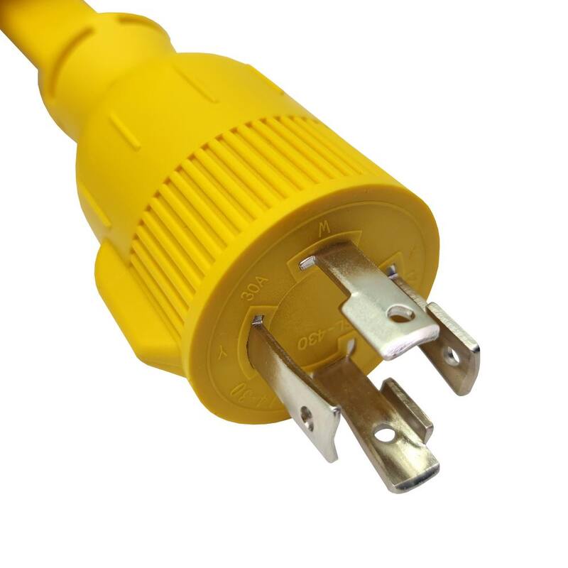 parkworld 50 ft. 10/4 30 Amp 125/240-Volt Locking L14-30 Generator Extension Cord with Lighted End(L14-30P to L14-30R), Yellow - 64354
