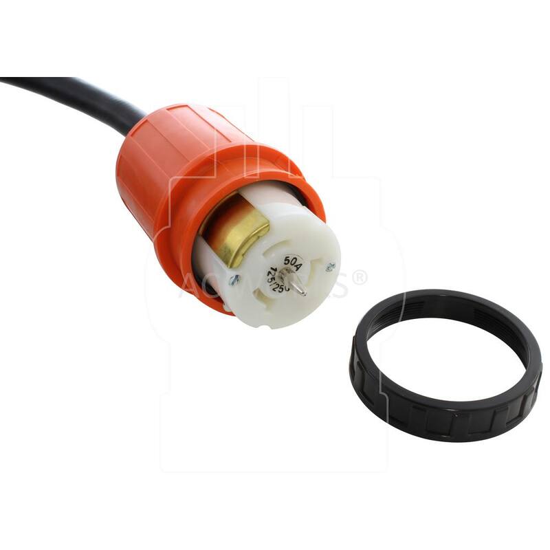AC WORKS 50 ft. L14-30P 30 Amp 4-Prong Locking Plug to CS6364 50 Amp Connector Temp Power Cord - TEL1430-050E