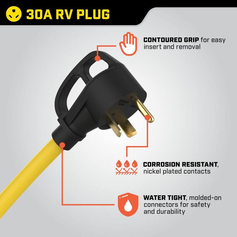 Champion Power Equipment 30-Ft. 30-Amp 125-Volt RV Generator Power Cord - 100827