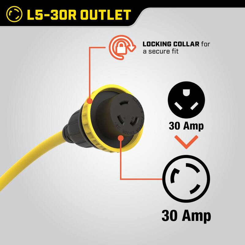 Champion Power Equipment 30-Ft. 30-Amp 125-Volt RV Generator Power Cord - 100827