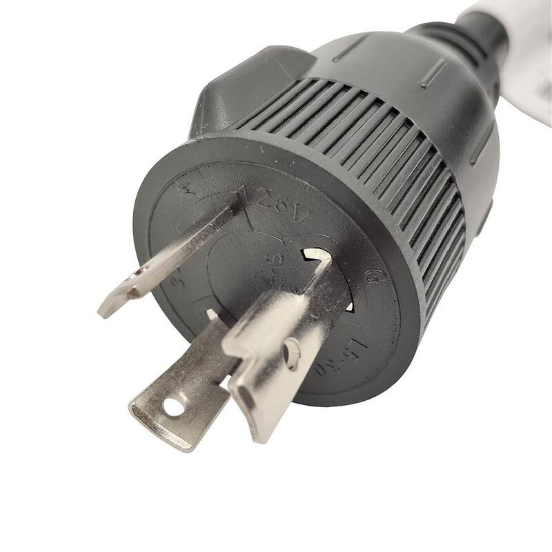 parkworld 20 ft. 125-Volt 30 Amp 3-Prong Locking NEMA L5-30P Plug to 4-Prong L14-30R Generator Adapter Cord (2 Hots Bridged) - 886009