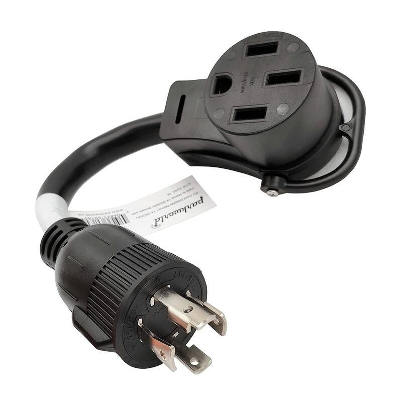 parkworld 1 ft. 10/3 Generator 30 Amp 4-Prong Locking L14-30P Plug to 50 Amp 4-Prong 14-50R Adapter cord(L14-30P to 14-50R)FOR RVs - 691845
