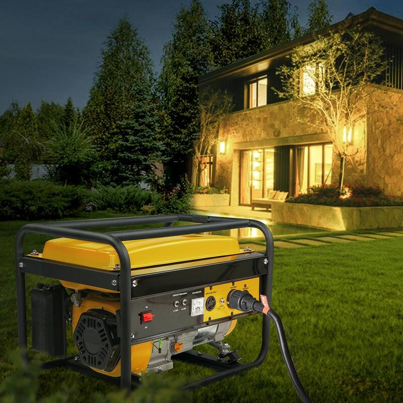 VEVOR Generator Extension Cord 25 ft. SJTW 30Amp 125-Volt 14-30P to 5-20R Generator Extension Cord with Twist Lock Light End - FDJYZX25FT30A39FHV1