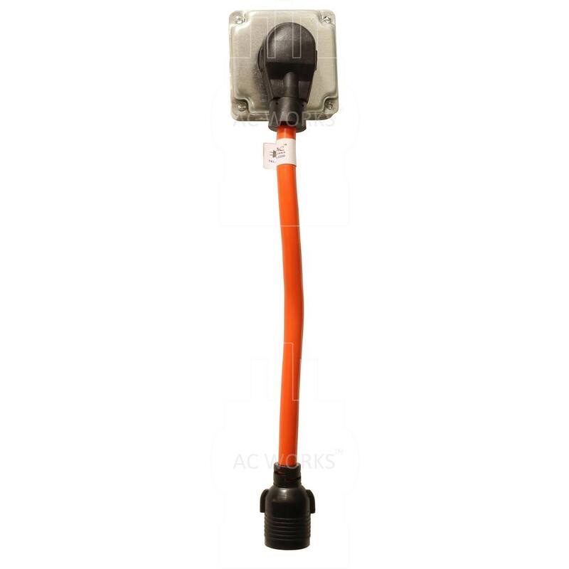 AC WORKS AC Connectors 1.5 ft. 10/4 30 Amp 4-Prong Dryer Plug to L14-30R 4-Prong 30 Amp Generator Locking Female - S1430L1430-018
