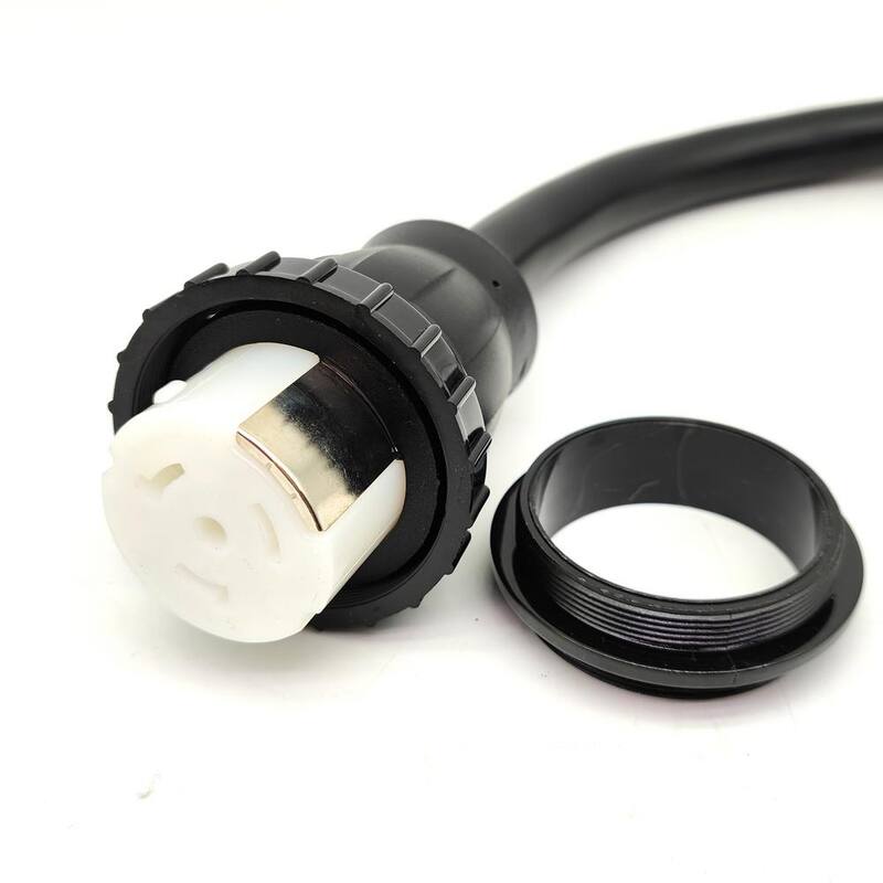 parkworld 10 ft. STW 6/3+8/1 RV/Marine 50 Amp 125/250-Volt NEMA 14-50P Straight Plug to Twist Lock SS2-50R Generator Power Cord - 63296