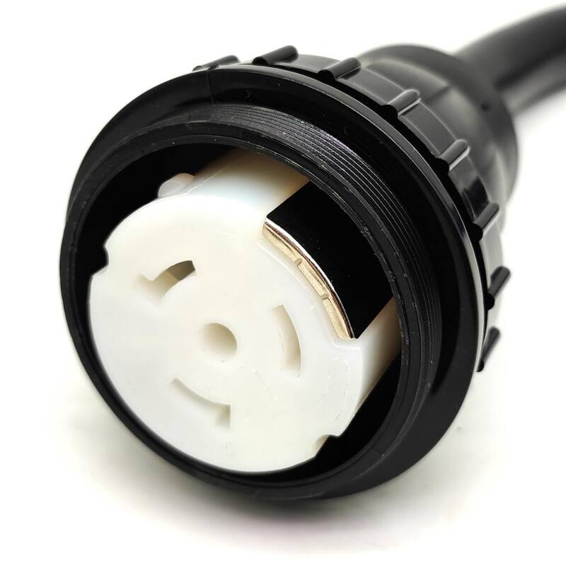 parkworld 10 ft. STW 6/3+8/1 RV/Marine 50 Amp 125/250-Volt NEMA 14-50P Straight Plug to Twist Lock SS2-50R Generator Power Cord - 63296