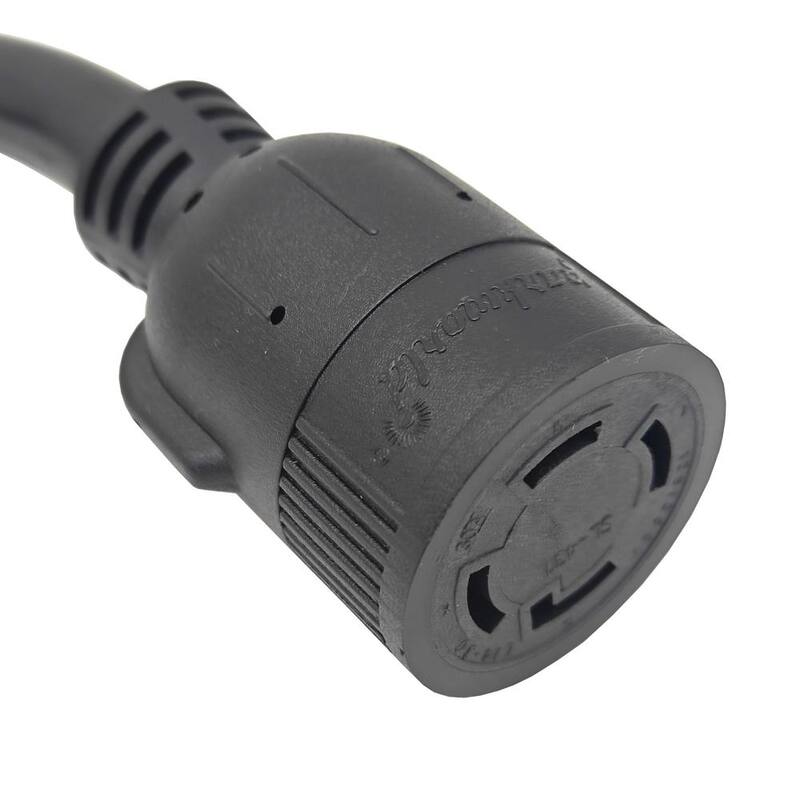 parkworld 1 ft. 10/4 30 Amp 125/250V Twist Lock L14-30R Female to 14-50R Female RV/EV/Generator Cord (L14-30R to 14-50R), Black - 79193