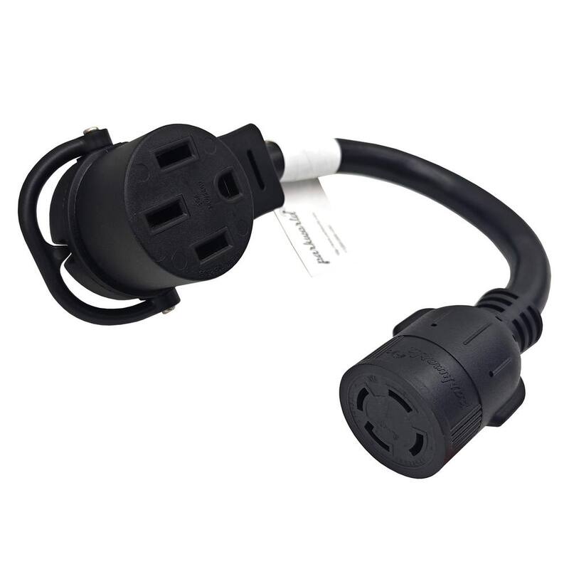 parkworld 1 ft. 10/4 30 Amp 125/250V Twist Lock L14-30R Female to 14-50R Female RV/EV/Generator Cord (L14-30R to 14-50R), Black - 79193