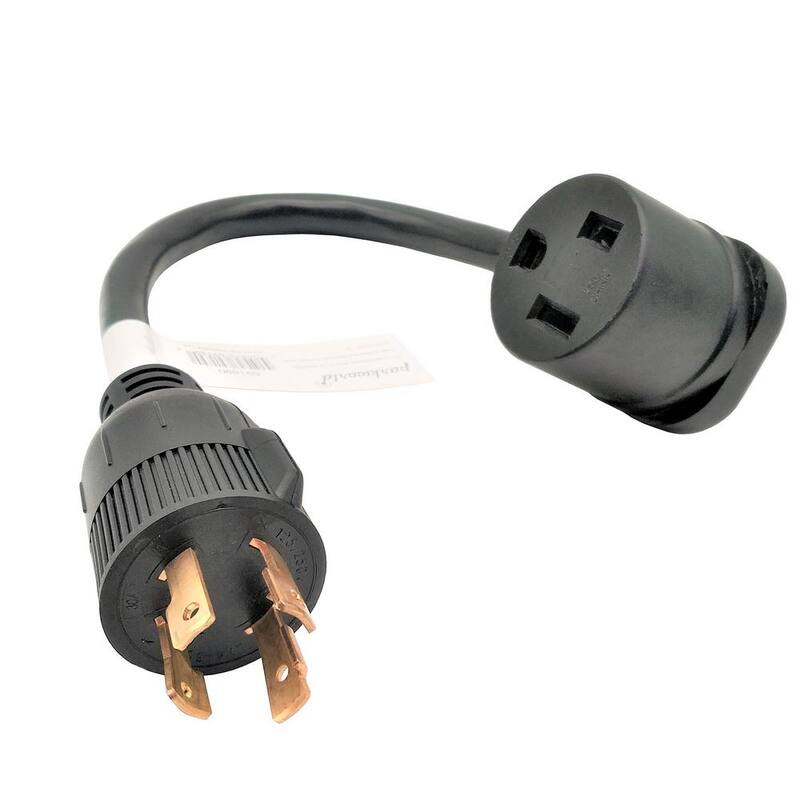 parkworld 1 ft. 10/3 STW 3-Wire Generator 4-prong 30 Amp L14-30P Plug to Welder 6-50R Receptacle Adapter Cord - 691890