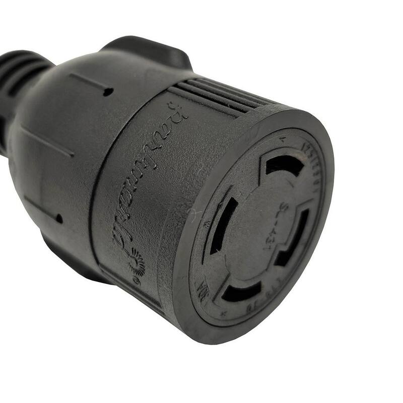parkworld 8 in. 12/3 SJTW 3-Wire Household Regular 15 Amp Plug 5-15P to L14-30R Generator 4-prong 30 Amp Receptacle Adapter Cord - 885477