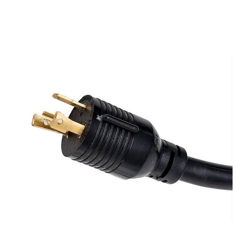 LifeSupplyUSA 50 ft. 3 Prong 10/3 30 Amp Generator Extension Cord L5-30P / L5-30R 10AWG3 125V STW VELCRO ETL APPROVED - ER549