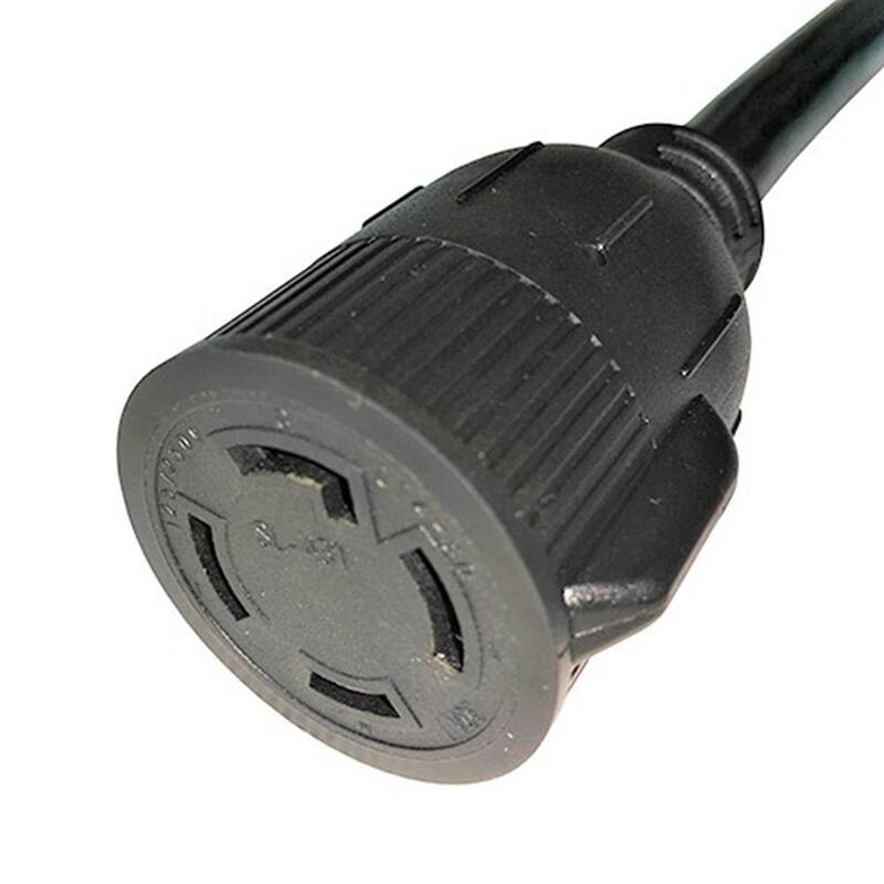 parkworld 1 ft. 10/3 STW 3-Wire Generator 30 AMP 3-prong L5-30P Plug to 4-prong L14-30R (2 Hots Bridged) - 885033