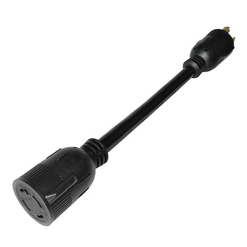 parkworld 1 ft. 10/3 STW 3-Wire Generator 30 AMP 3-prong L5-30P Plug to 4-prong L14-30R (2 Hots Bridged) - 885033