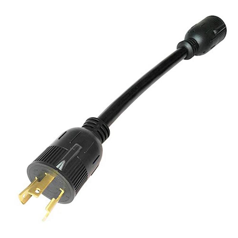 parkworld 1 ft. 10/3 STW 3-Wire Generator 30 AMP 3-prong L5-30P Plug to 4-prong L14-30R (2 Hots Bridged) - 885033