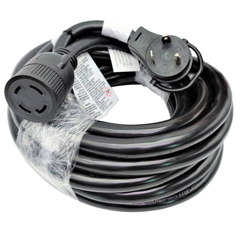 parkworld 36 ft. 10/3 3-Wire RV 30 Amp 125-Volt NEMA TT-30P Plug to Generator L14-30R Transfer Switch Adapter Cord(2-Hots Bridged) - 885446C