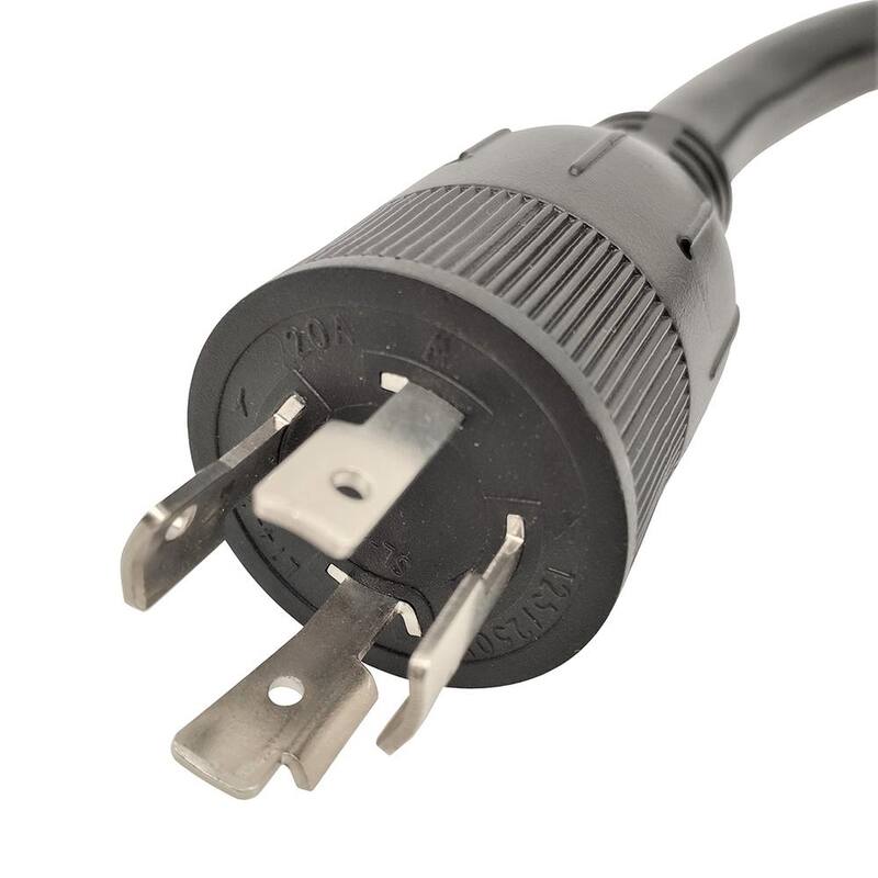 parkworld 1 ft. 10/3 3-Wire 20 Amp Generator 4-Prong Locking Plug NEMA L14-20P to 50 Amp 250-Volt 6-50R Werlder Adapter Cord - 691920