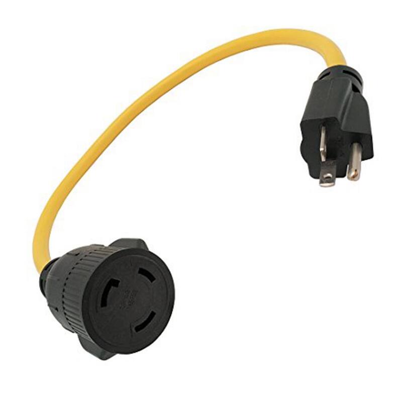 parkworld 2 ft. 12/3 3-Wire Generator 20 Amp 125-Volt NEMA 5-20P to L5-30R Adapter Cord - 886696