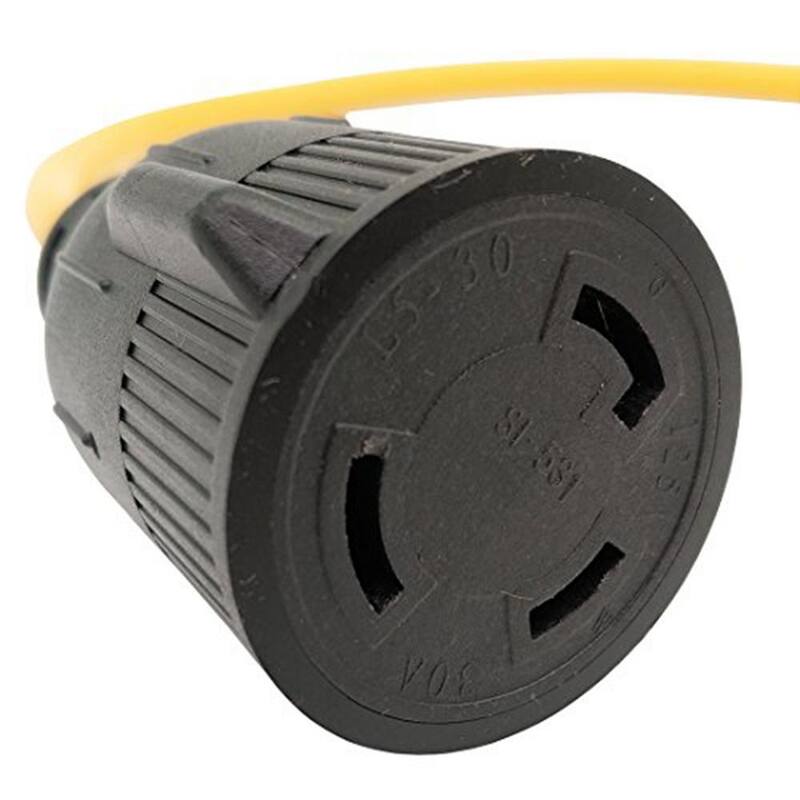 parkworld 2 ft. 12/3 3-Wire Generator 20 Amp 125-Volt NEMA 5-20P to L5-30R Adapter Cord - 886696