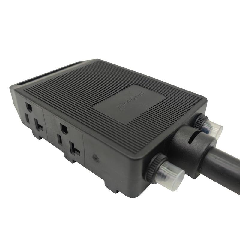 parkworld 1.5 ft. 4-Wire NEMA 14-50P Plug to (4) 5-20R/5-15R with (2) 20A Circuit Breakers Generator Cord, 30 Amp 125-Volt - 64668