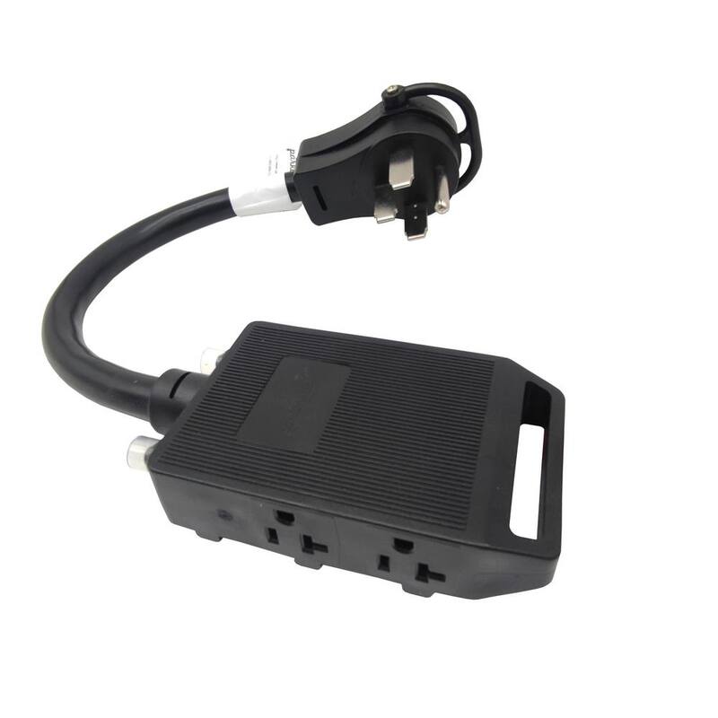 parkworld 1.5 ft. 4-Wire NEMA 14-50P Plug to (4) 5-20R/5-15R with (2) 20A Circuit Breakers Generator Cord, 30 Amp 125-Volt - 64668