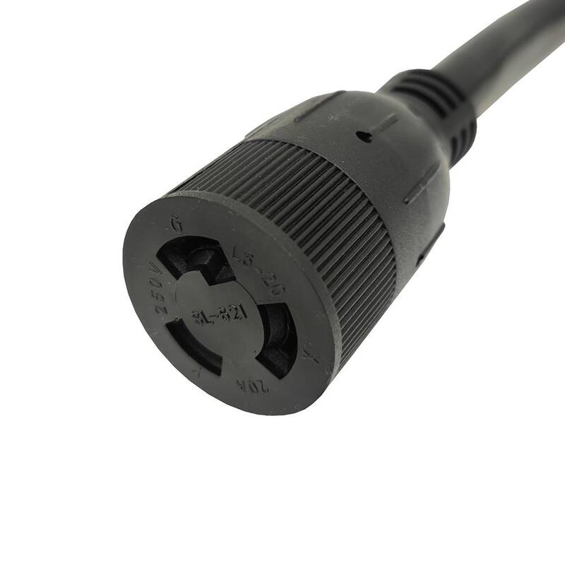parkworld 1.5 ft. 10/3 3-Wire 30 Amp Dryer 3-Prong NEMA 10-30P Plug to Generator 3-Prong Locking L6-20R Adapter Cord - 885422