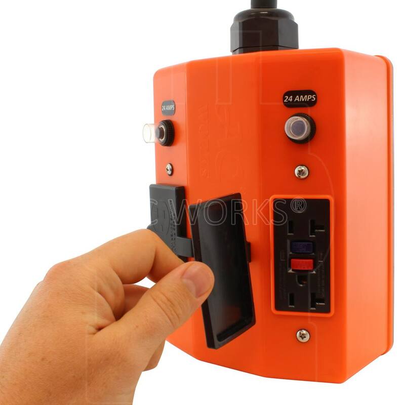 AC WORKS 1.5 ft. 50 Amp 125-Volt/250-Volt SS2-50P/CS6365 Plug to PDU Outlet Box (GFCI and Breakers) - SS2PDU-018