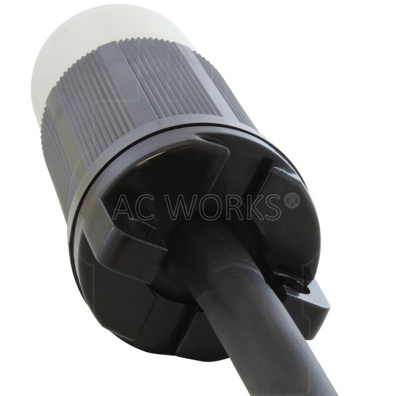 AC WORKS 1.5 ft. 50 Amp 125-Volt/250-Volt SS2-50P/CS6365 Plug to PDU Outlet Box (GFCI and Breakers) - SS2PDU-018