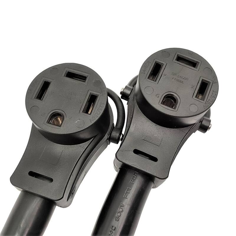 parkworld 3 ft. 125/250-Volt 50 Amp Generator 4-Prong NEMA 14-60 Splitter NEMA 14-60P Plug to (2)14-60R Receptacle Y Adapter Cord - 886191