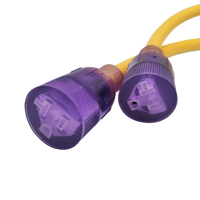 parkworld 3 ft. 10/4 4-Wire Generator Y Adapter Cord 30 Amp 125-Volt NEMA L14-30P Plug to 2x 5-20/15R Receptacle Y Splitter - 692323