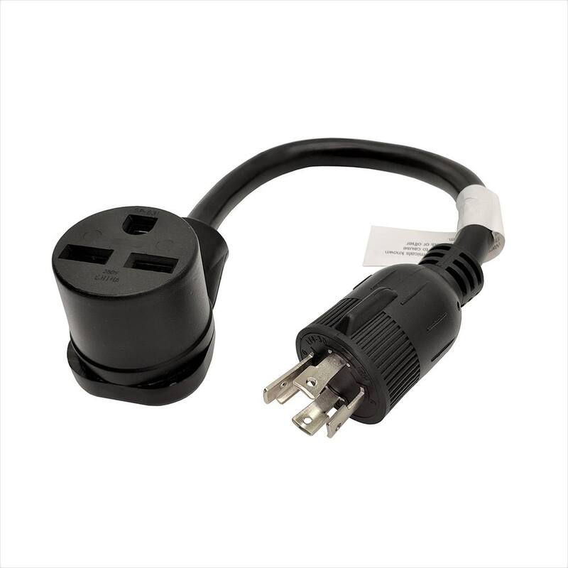 parkworld 1.5 ft. 10/3 3-Wire Generator 30 Amp 125/250-Volt 4-Prong Locking Plug L14-30P to 3-Prong Locking 6-30R Adapter Cord - 885088
