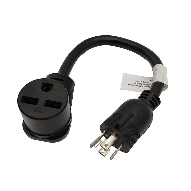parkworld 1.5 ft. 10/3 3-Wire Generator 30 Amp 125/250-Volt 4-Prong Locking Plug L14-30P to 3-Prong Locking 6-30R Adapter Cord - 885088