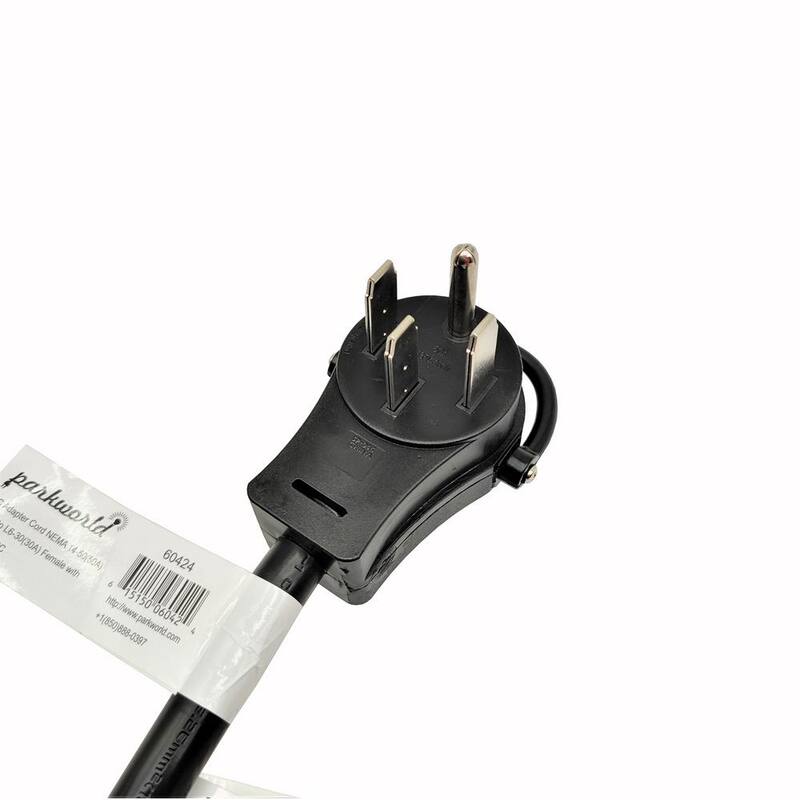 parkworld 25 ft. 10/3 3-Wire 50 Amp Generator/RV/Range 14-50P Plug to 3-Prong 30 Amp 250-Volt Locking L6-30R Female Adapter Cord - 60424A