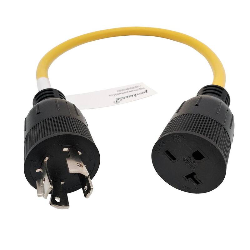 parkworld 2 ft. 12/3 3-Wire 20 Amp 250-Volt NEMA L14-20P to 6-20R Generator/Power Tools Adapter Cord - 60547