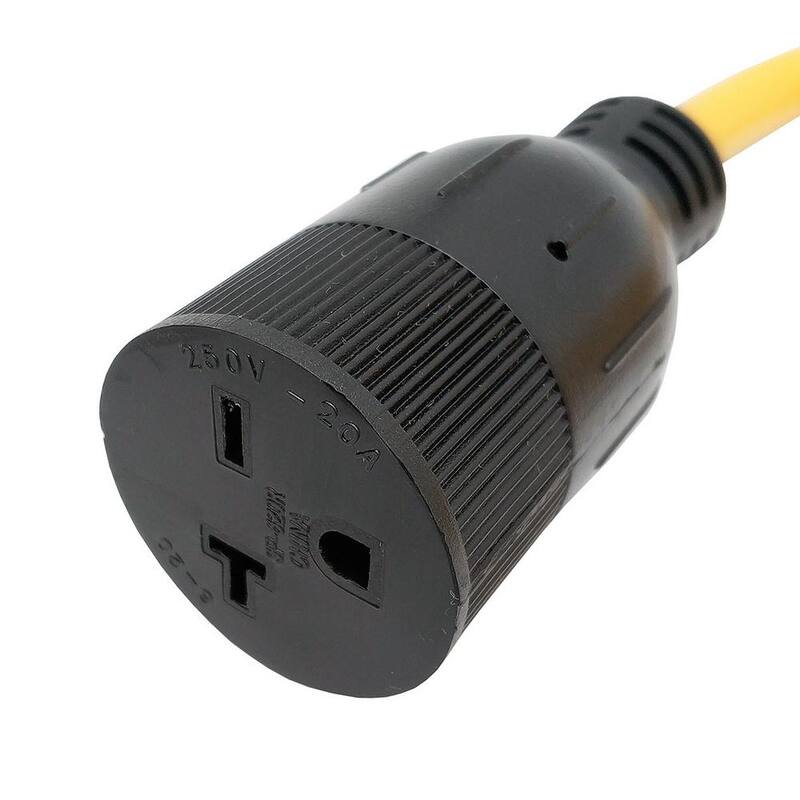 parkworld 2 ft. 12/3 3-Wire 20 Amp 250-Volt NEMA L14-20P to 6-20R Generator/Power Tools Adapter Cord - 60547
