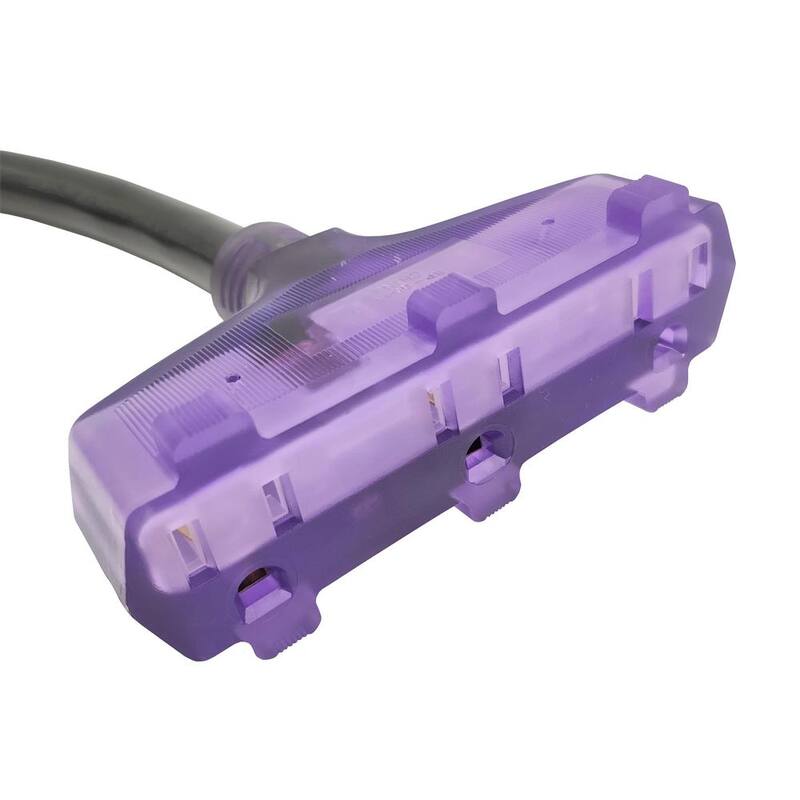 parkworld 1.5 ft. 10/3 3-Wire 125/250-Volt NEMA 14-60P Plug to (3) 5-15R Tri-Outlets Generator Adapter Cord - 61957