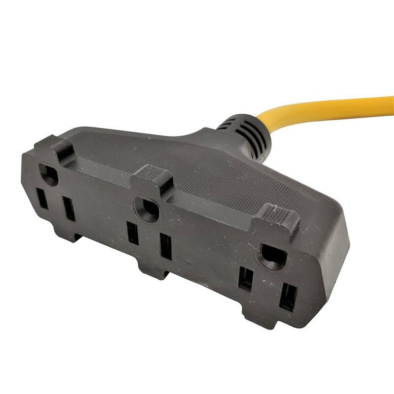 parkworld 4 ft. 12/3 3-Wire 30 Amp 125-Volt Generator 3-Prong Locking NEMA L5-30P to 3x 5-15R Tri-Outlets Adapter Cord - 61414