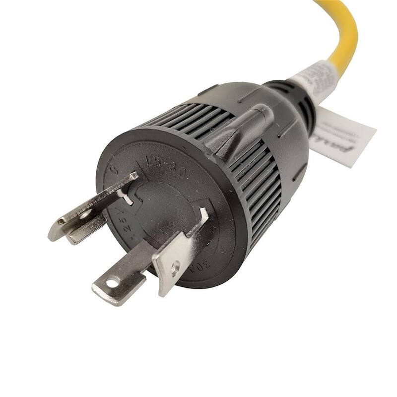 parkworld 4 ft. 12/3 3-Wire 30 Amp 125-Volt Generator 3-Prong Locking NEMA L5-30P to 3x 5-15R Tri-Outlets Adapter Cord - 61414