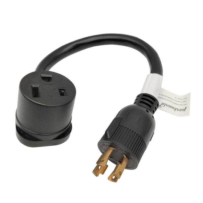 parkworld 1.5 ft. 10/3 3-Wire Generator 30 Amp Locking 4-Prong Plug NEMA L14-30P to 50 Amp Welder 6-50R Receptacle Adapter Cord - 691890A