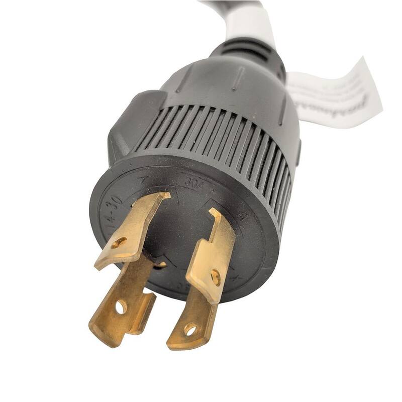 parkworld 1.5 ft. 10/3 3-Wire Generator 30 Amp Locking 4-Prong Plug NEMA L14-30P to 50 Amp Welder 6-50R Receptacle Adapter Cord - 691890A
