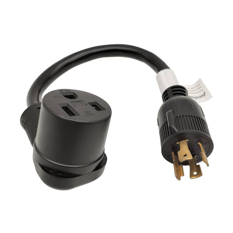 parkworld 1.5 ft. 10/3 3-Wire Generator 30 Amp Locking 4-Prong Plug NEMA L14-30P to 50 Amp Welder 6-50R Receptacle Adapter Cord - 691890A