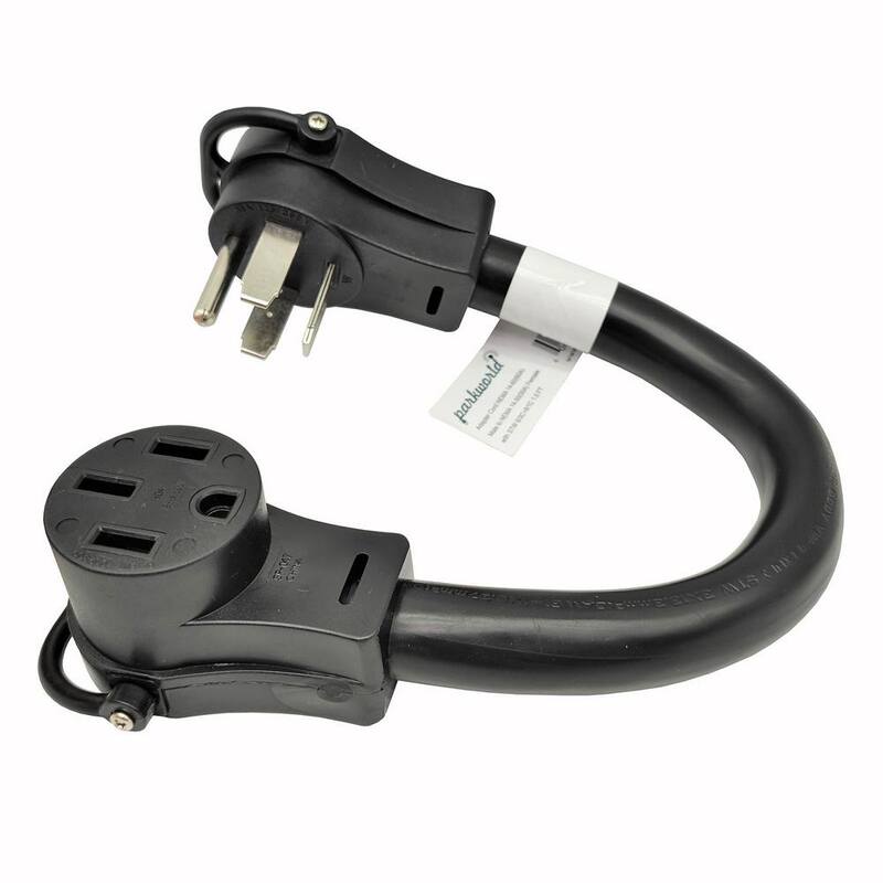 Parkworld 1.5 ft. STW 6/3 Plus 8/1 4-Wire Industrial/Commercial NEMA 14-60P Plug to 14-50R Generator/EV Adapter Cord - 692378