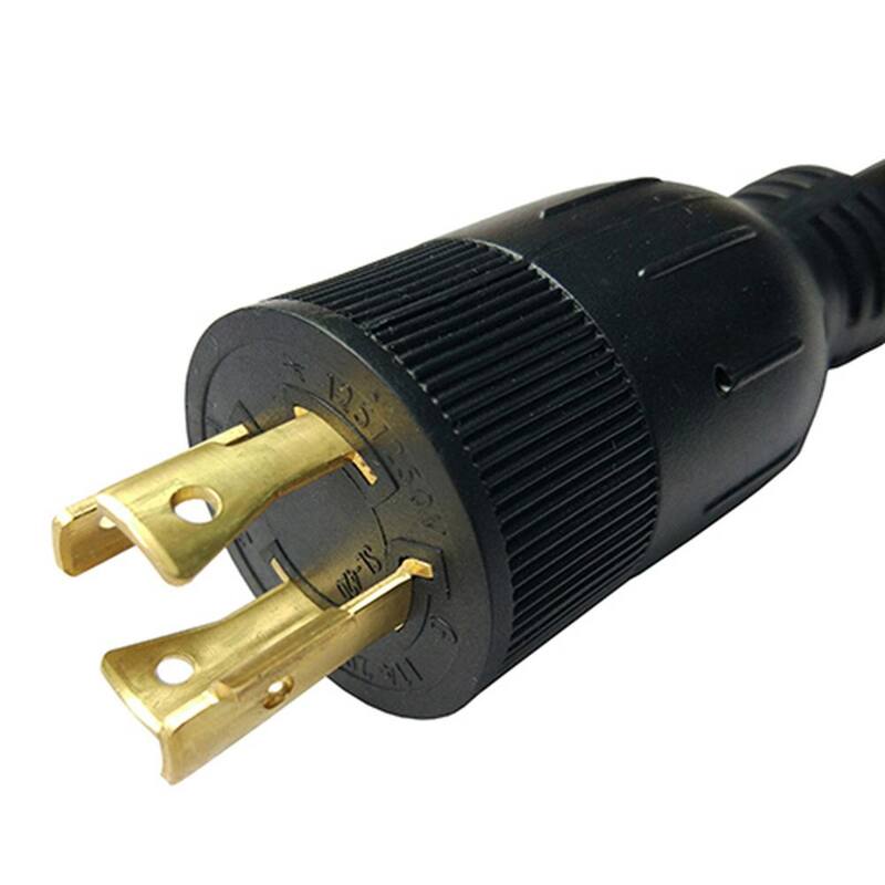 parkworld 1 ft. 10/3 3-Wire 20 Amp 125-Volt Generator Locking Plug NEMA L14-20P to L5-20R Adapter Cord - 885279