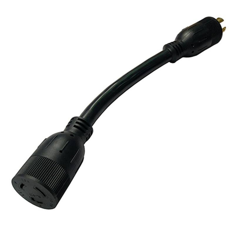 parkworld 1 ft. 10/3 3-Wire 20 Amp 125-Volt Generator Locking Plug NEMA L14-20P to L5-20R Adapter Cord - 885279