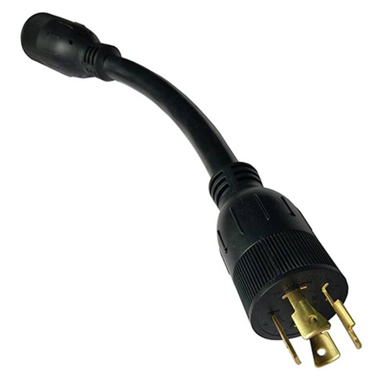 parkworld 1 ft. 10/3 3-Wire 20 Amp 125-Volt Generator Locking Plug NEMA L14-20P to L5-20R Adapter Cord - 885279