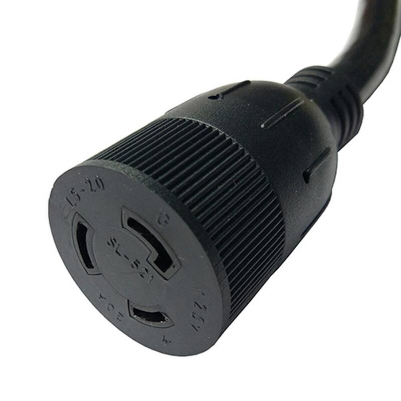 parkworld 1 ft. 10/3 3-Wire 20 Amp 125-Volt Generator Locking Plug NEMA L14-20P to L5-20R Adapter Cord - 885279