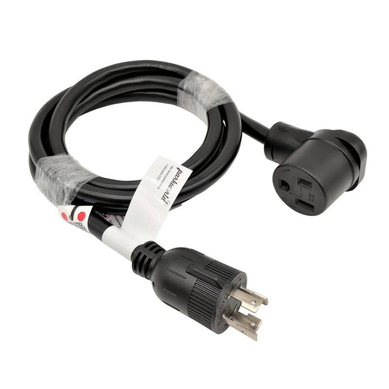 parkworld 8 ft. 10/3 3-Wire Generator 30 Amp Locking 4-Prong Plug NEMA L14-30P to 50 Amp Welder 6-50R Receptacle Adapter Cord - 691890B