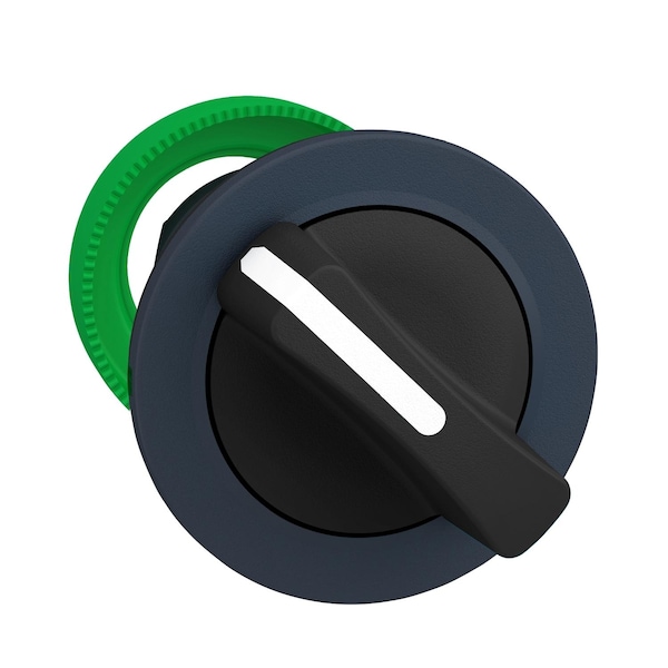 Cabeza de interruptor selector empotrable antimicrobiano Schneider Electric, Harmony XB5, plástico, negro, 30mm, 2 posiciones, sistema de retención - ZB5FD2