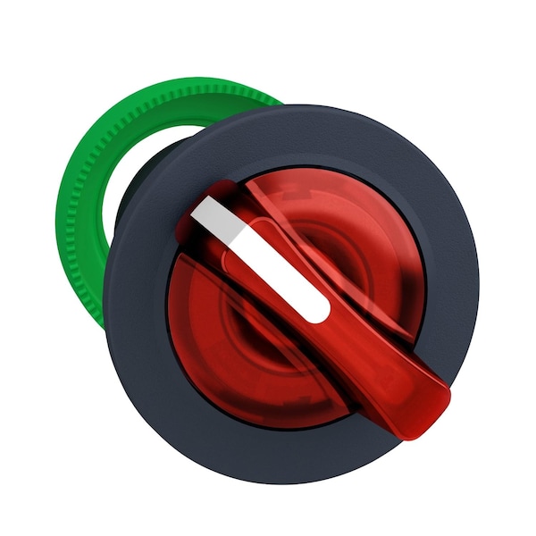 Interruptor selector iluminado Schneider Electric para cabeza, Harmony XB5, de plástico, con mango rojo, LED universal, 2 posiciones, permanece en su lugar - ZB5FK1243